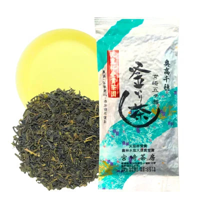 釜炒り茶【一番茶】90ｇ 天皇杯受賞 宮崎県 五ヶ瀬 釜炒り茶 茶葉 茶 有機栽培 無農薬栽培