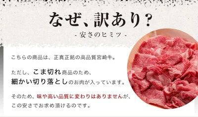 訳あり 宮崎牛 こま切れ 600g 牛ネック スネ肉 ミックス 国産 九州産 宮崎 都城産 牛肉 小間切れ 600g 2～3人前 黒毛和牛 こま切れ肉 牛スネ肉 牛すね肉 切り落とし 赤身肉 焼肉 焼き肉 訳ありお肉 冷凍肉 高級冷凍食品 自宅用