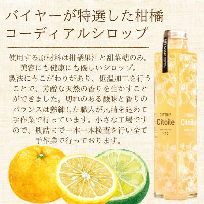 CITRUS Citoile 美容ドリンク 無添加 コーディアルシロップ カクテル 柑橘 レモン 宮崎県 へべす 柚子 健康ドリンク 飲む美容液 コーディアル シロップ スムージー ヨーグルト 健康飲料 焼酎 健康 美容 250g 3本セット