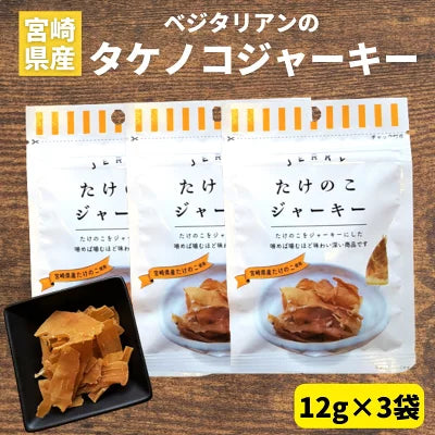 たけのこジャーキー 12g×3袋 ベジタリアン タケノコ ジャーキー 宮崎県産 子供 おやつ お酒 つまみ タケノコ 筍 竹の子 ヘルシー おやつ お菓子 ベジタブル リピーター続出 おつまみ 美味しい ご当地グルメ