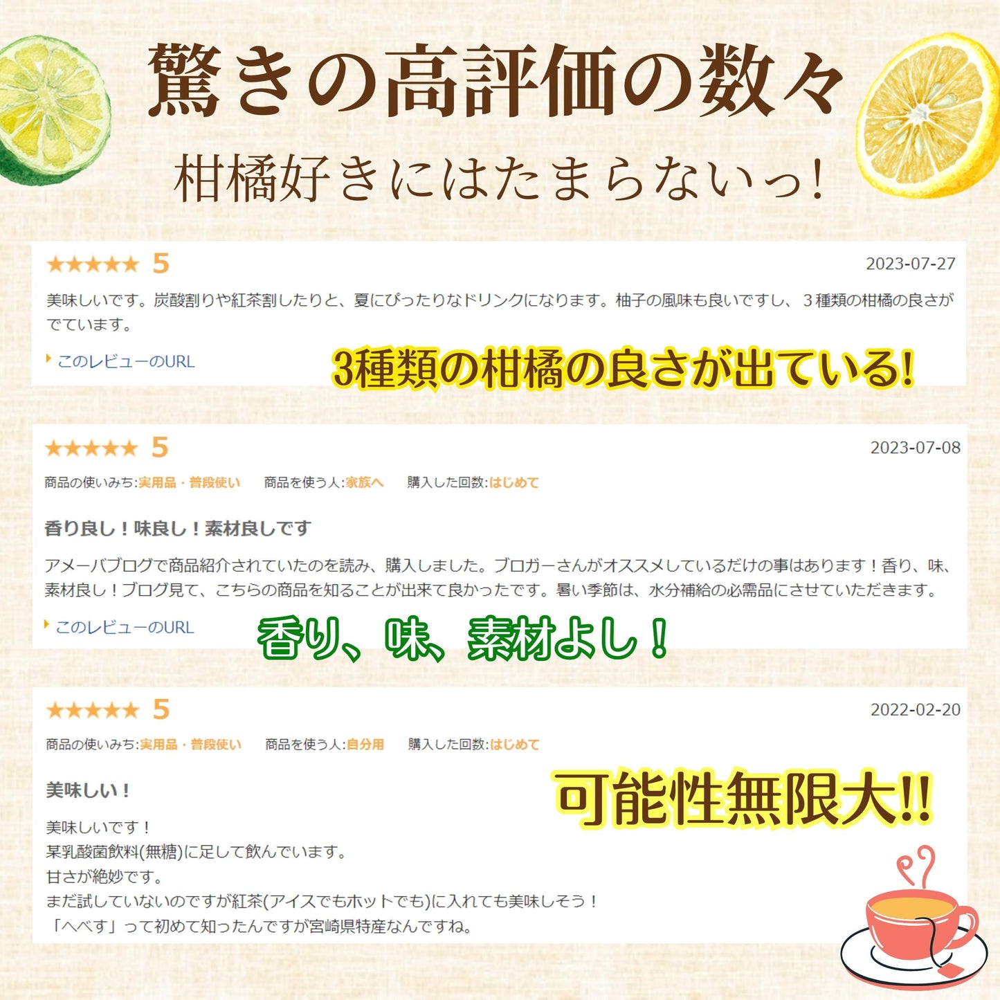 CITRUS Citoile 美容ドリンク 無添加 コーディアルシロップ カクテル 柑橘 レモン 宮崎県 へべす 柚子 健康ドリンク 飲む美容液 コーディアル シロップ スムージー ヨーグルト 健康飲料 焼酎 健康 美容 250g 3本セット