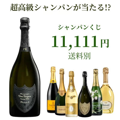 【第1弾】シャンパンくじ 超高級シャンパンが当たるかも！？ ドンペリP2 クリスタルなど 750ml 限定200口 福袋 くじ ガチャガチャ 運試し シャンパン